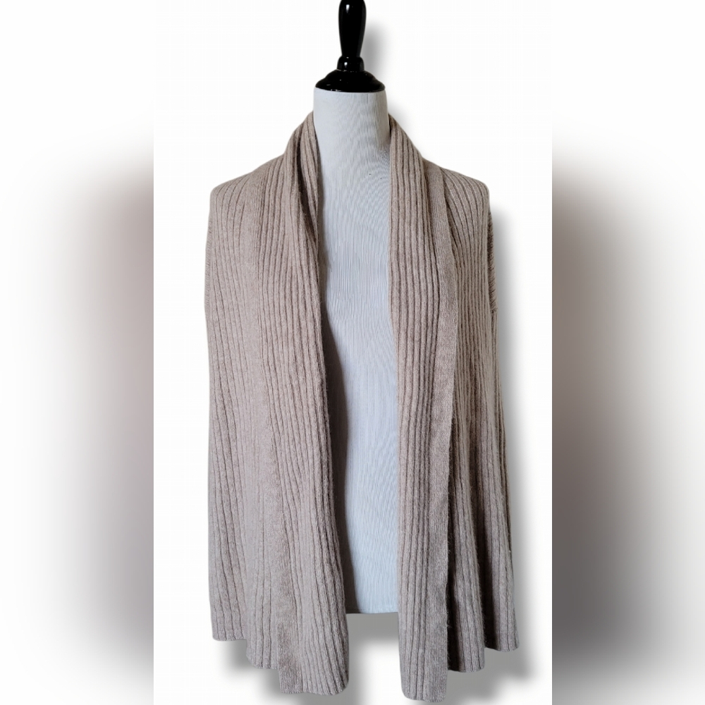 Babaton Aritzia Cozy Plush Cashmere Ribbed Open Cardigan XXS Taupe